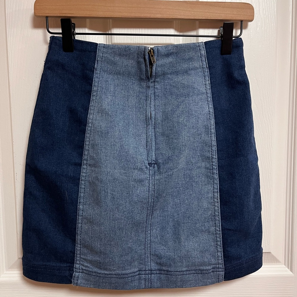 Free People Denim Panel Denim Skirt - Picture 6 of 10